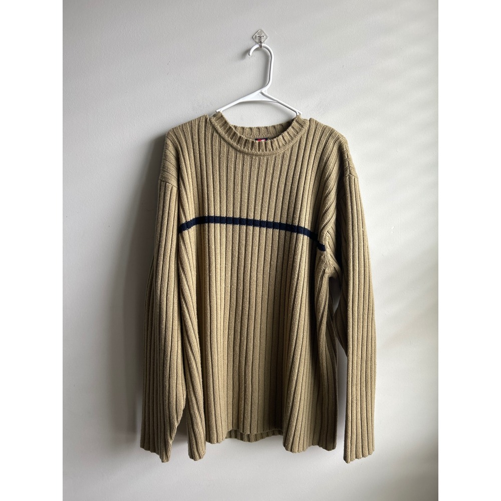 Ferruche Tan Ribbed Sweater Mens XL
